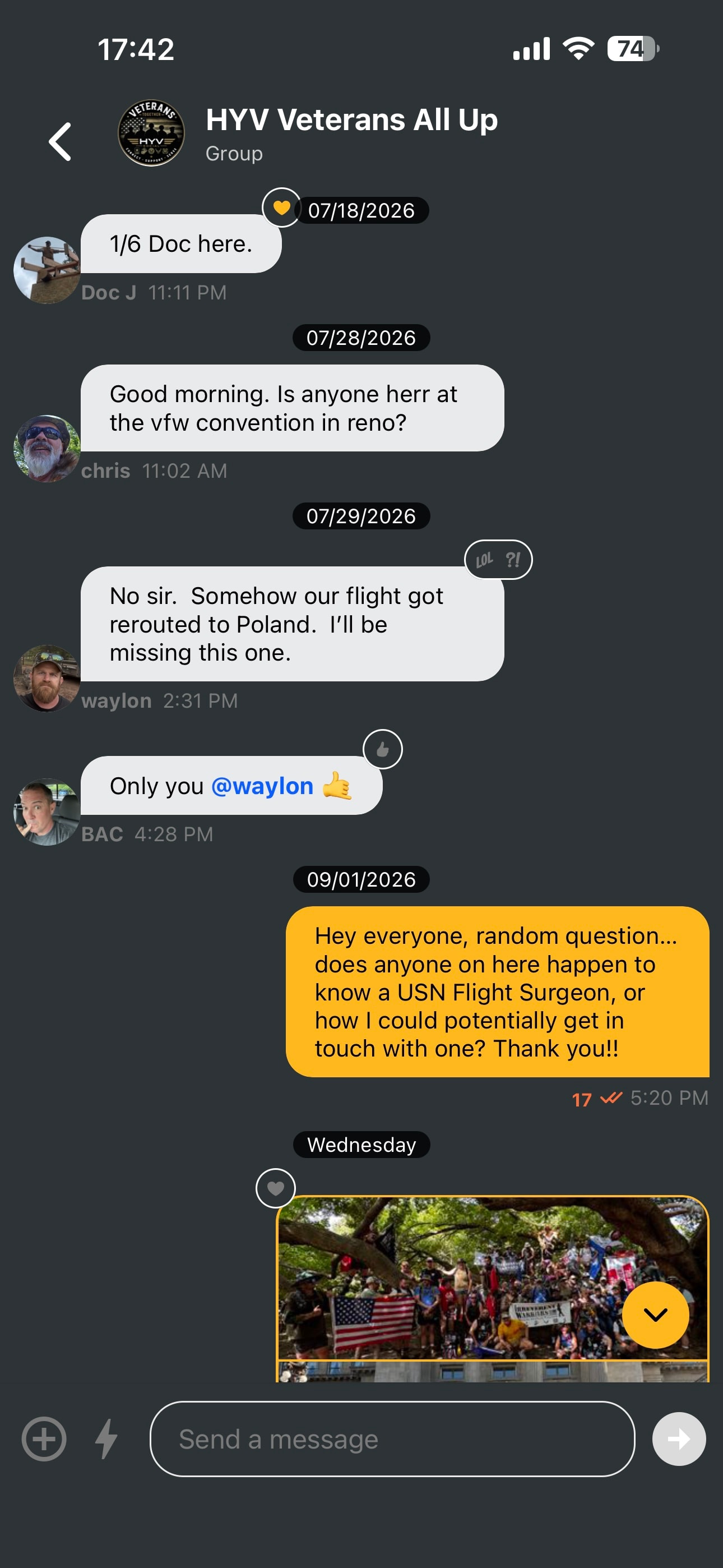 HYV app communication screen